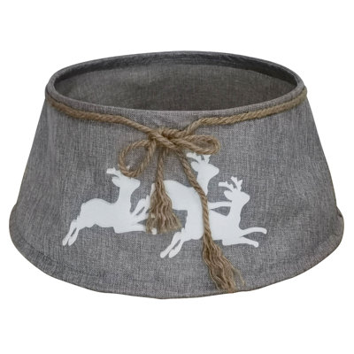 22" Grey With White Reindeer Christmas Tree Collar
