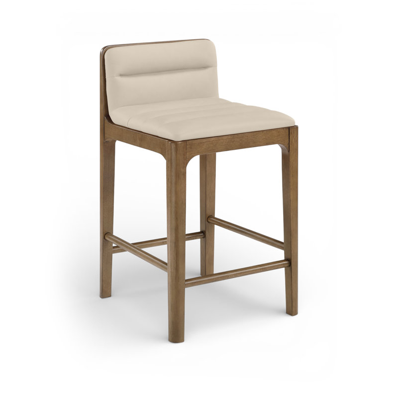 Tabouret de comptoir Ellis Ariah, Beige Vegan Leather , Brun
