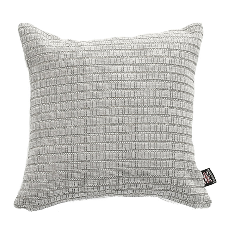 Alpine Striped Square Cushion, Medium, Silver