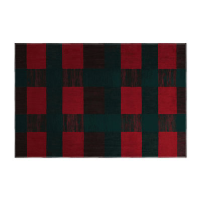 Tapis d'intérieur et d'extérieur à carreaux gris