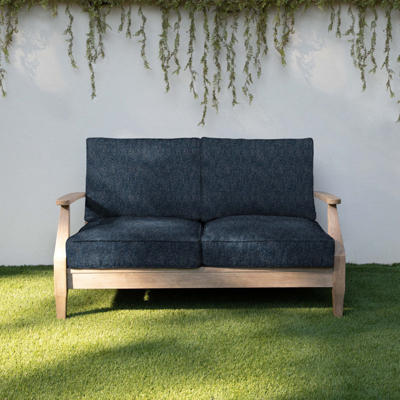 Coussin de causeuse d'extérieur Sunbrella Boucle, Sunbrella® indigo amélioration