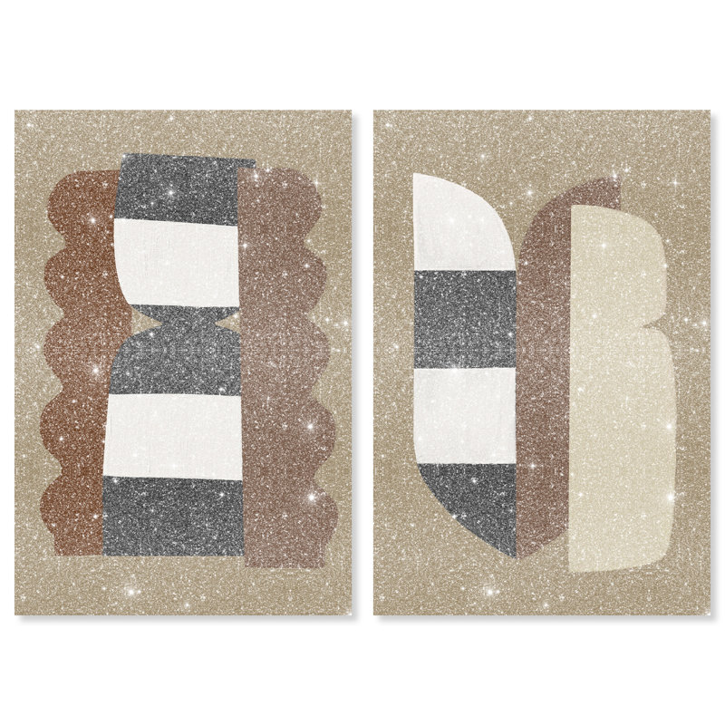 Puzzle Catcher Set Abstract Canvas Print by Oliver Gal, Black Frame, 10 x 15, 10"H x 15"W, Gallery Wrapped