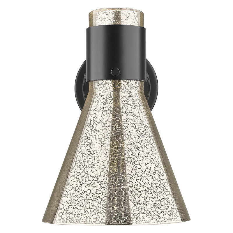 Downtown Urban - Woodham - 1 Light 8" Wall-mounted Sconce -Light Smoke Shade, Light Smoke, Matte Black
