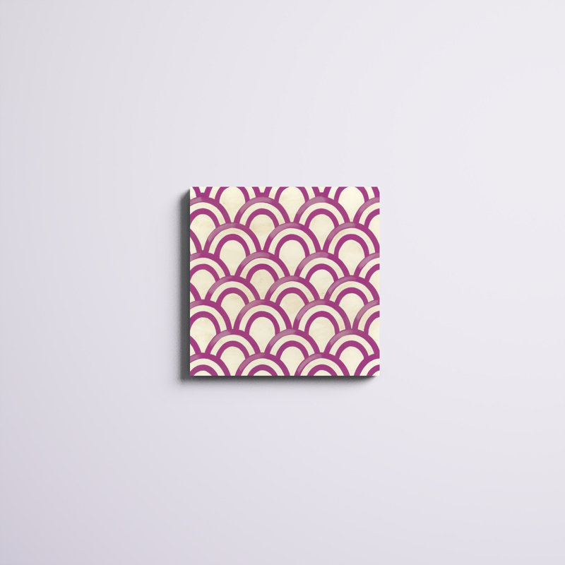 «Retro Blockprint VI», impression sur toile, H 20 po x l 20 po