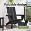 Chaise Adirondack pliante vidaXL noire en PEHD de 31,69 po x 29,33 po x 36,22 po