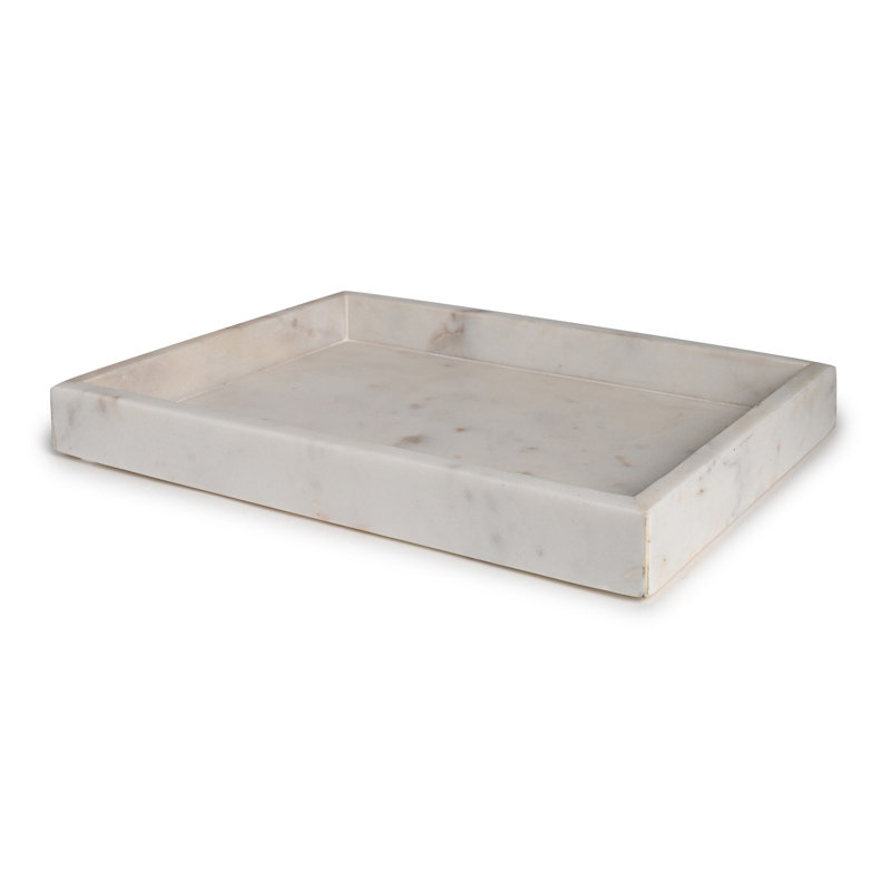 Plateau de service Lena, H 1,5 po x l 10 po x P 14 po, Blanc opale