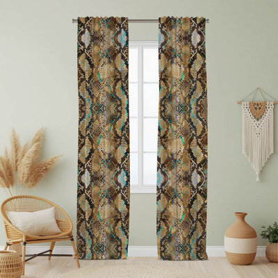 Semi Sheer Animal Print Curtain Single Panel