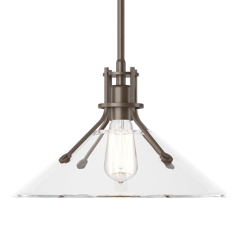 Henry 1 - Light Single Cone Pendant, Bronze, Clear, 56.3'' H X 14.4'' W X 14.4'' D