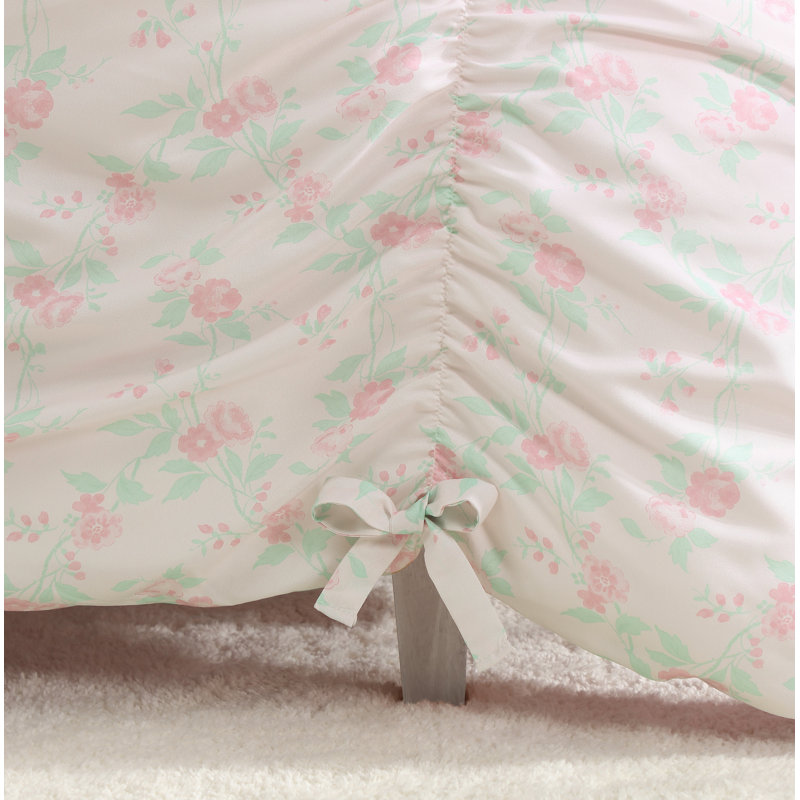 Ensemble d'édredon pour fille 3 pièces Roses and Bows, Édredon pour lit simple + 2 pièces supplémentai
