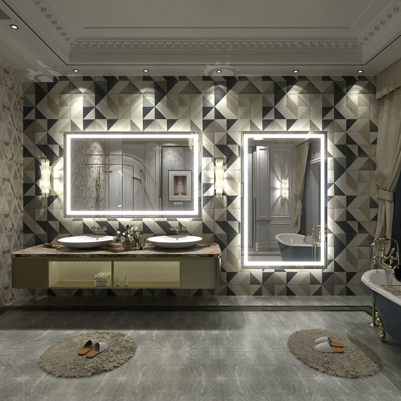 Buco Wayfair Basics® UL Certified Front & Back LED Anti-Fog Tempered Glass Bathroom/Vanity Mirror with 3-Year Warranty