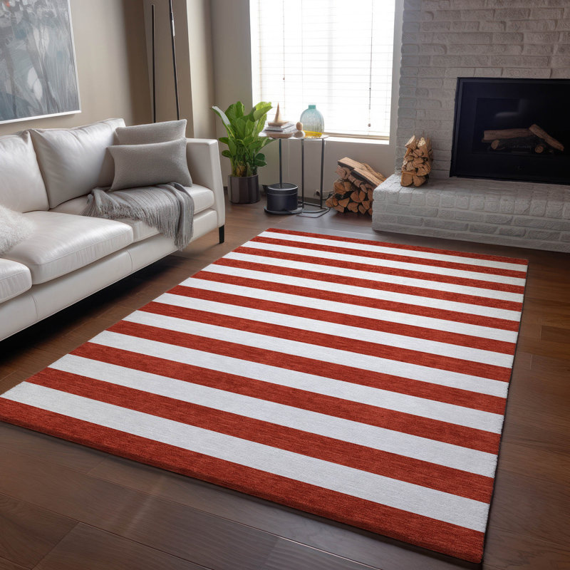 Tapis rouge Cerrito AMF528 lavable à la machine de qualité supérieure, Rectangle 9 pi x 12 pi