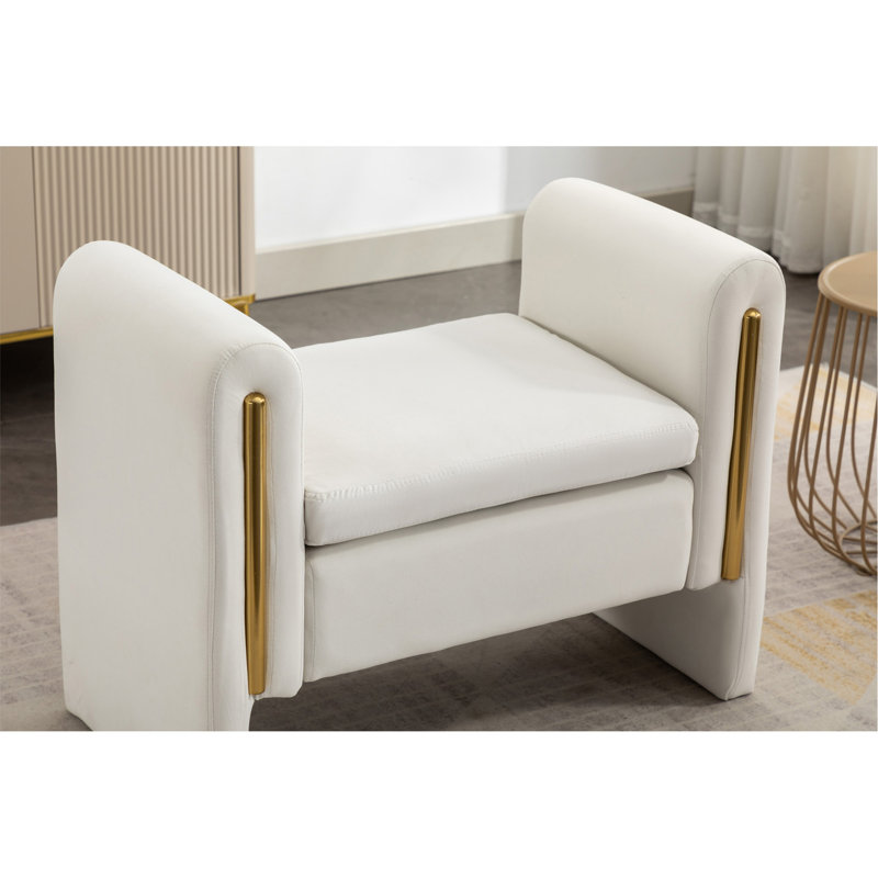 Banc de maquillage en velours, Ivoire ivoire
