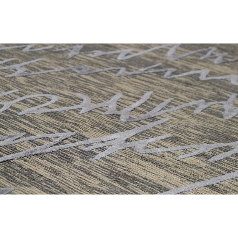 Jute / Sisal Abstract Area Rug in Silver, Rectangle 8'2" x 10'4"