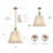 4-Light Beige Woven Cotton Thread Chandelier