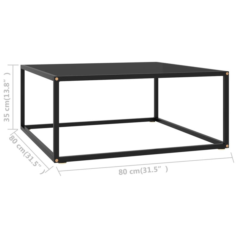Ebern Designs Frame Single Coffee Table, 13.8" H x 31.5" L x 31.5" W, Black