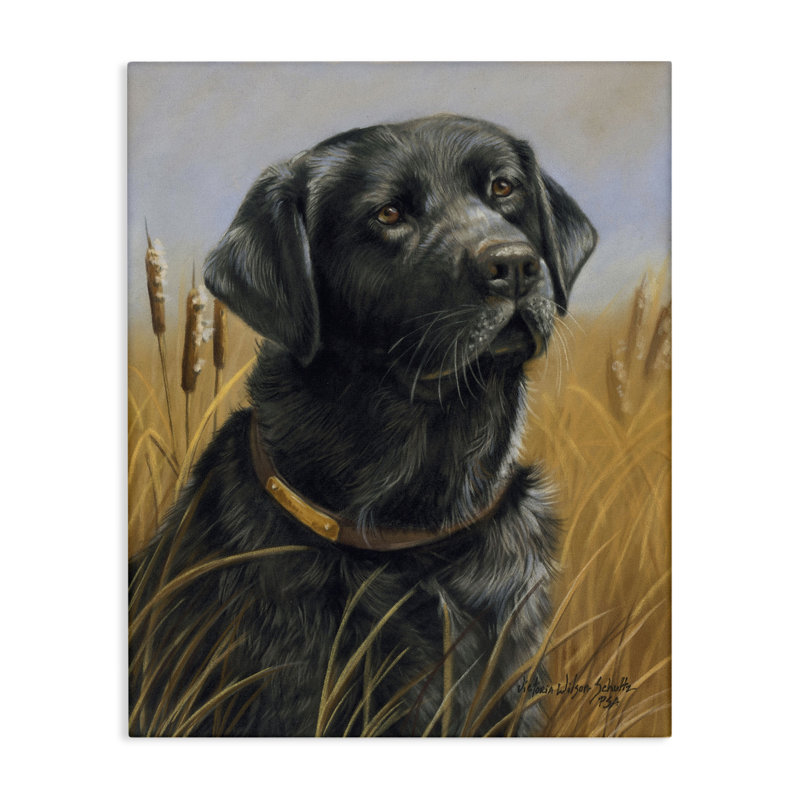 «Black Lab in Nature» par Victoria Schultz, H 40 po x l 30 po