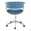 Chaise de bureau Mid-Century moderne en métal et tissu