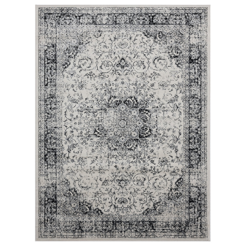 Tapis oriental ivoire Olander, Rectangle 1 pi 10 po x 3 pi