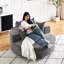 Fauteuil de 55 po en chenille grise, lit moelleux moderne avec pivot à 360 degrés pour le salon, la chambre à coucher, le salon, la zone de projection, le canapé-lit à installation facile, chambre, gris, rotatif, assemblage-825257880