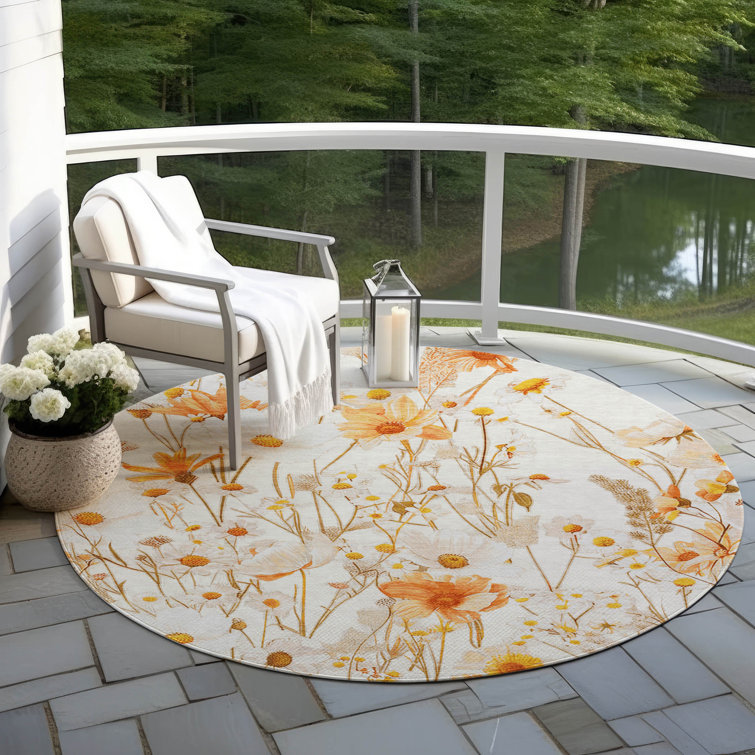 Machine Washable Indoor/Outdoor Claudian ACN1500 Ivory Rug