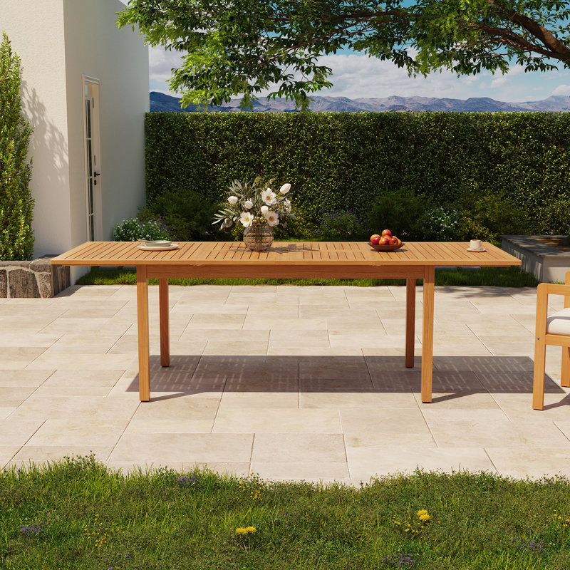 Table de salle à manger extensible 63 po - 95,3 po L avec trou pour parasol