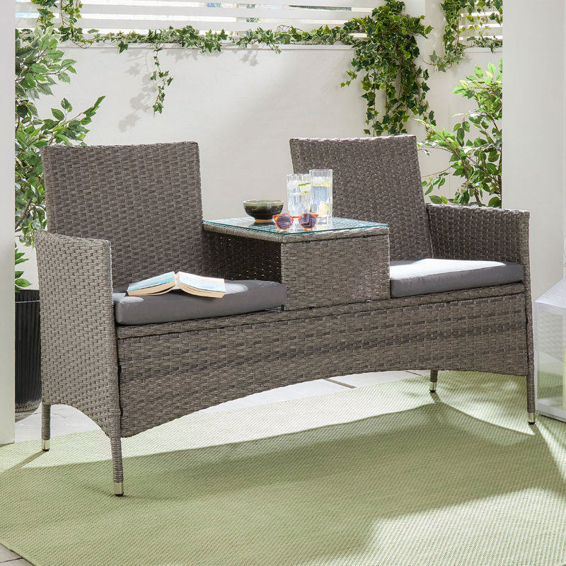 Bali Rattan Garden Jack and Jill Loveseat