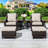 5-piece Patio Rattan Conversation Set With Side Table-795484219