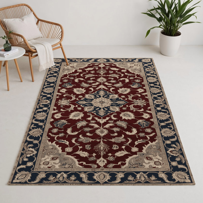Tapis d'intérieur et d'extérieur noir Persian, Rectangulaire 3 pi x 5 pi