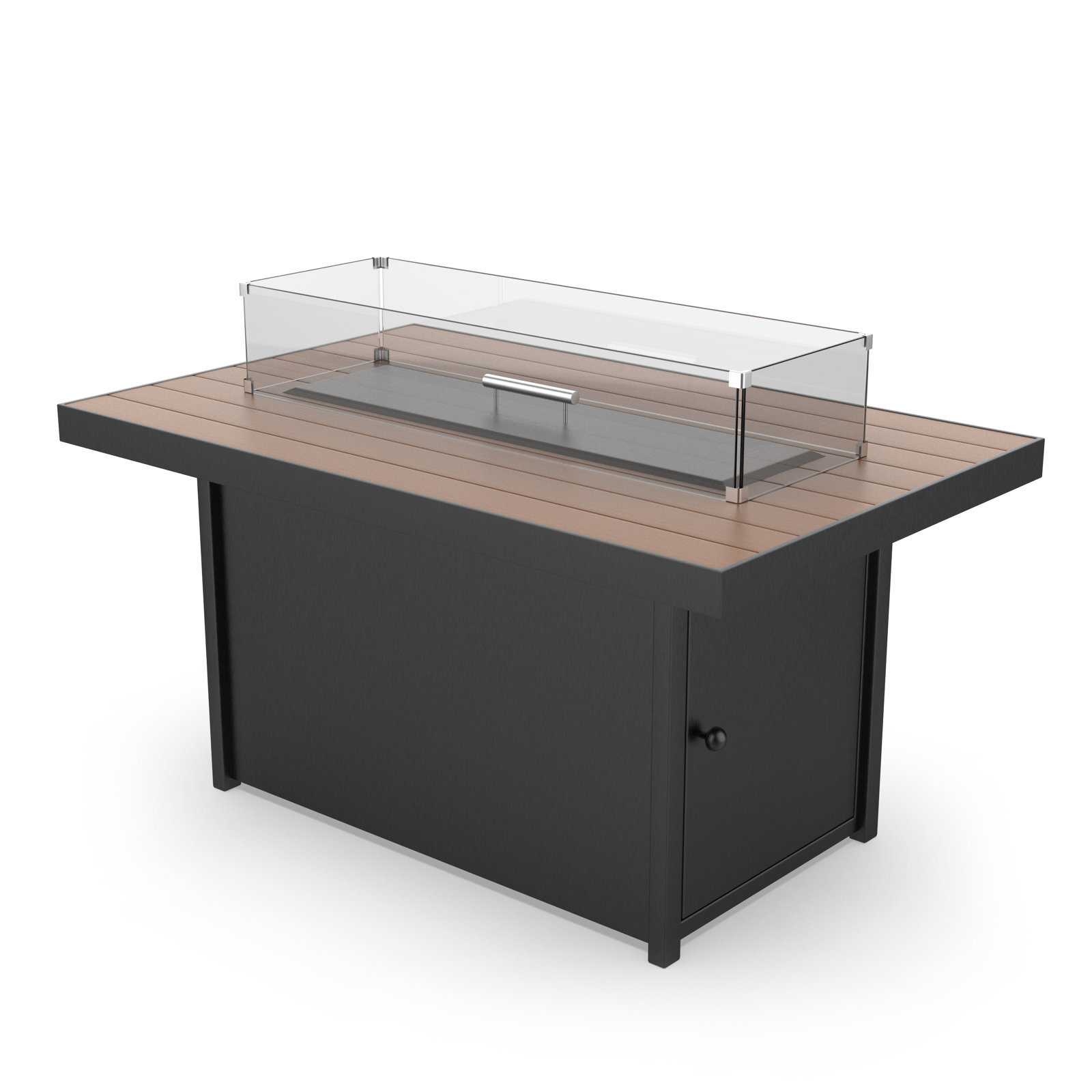 Rectangle Fire Pit Table, Rich Carob