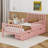 Twin Size Wood Platform Bed with Guardrails On Both Sides And Two Drawers-101489729