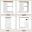 Mini armoire de réfrigérateur l 33,1 po avec prise de courant, buffet cannelé avec tiroirs, blanc-640025475