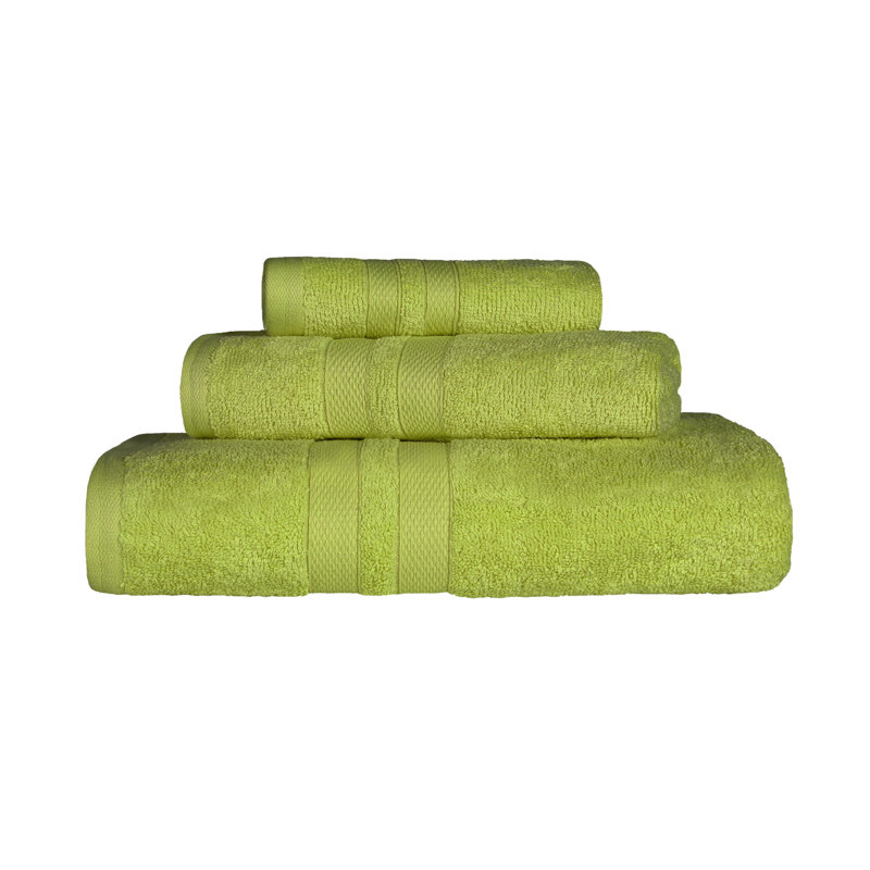 Ensemble de serviettes 3 pièces 100% coton Charie, Céleri