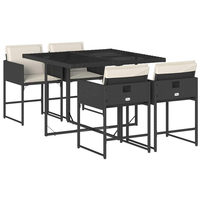 Patio Dining Set Table,, Black, Black