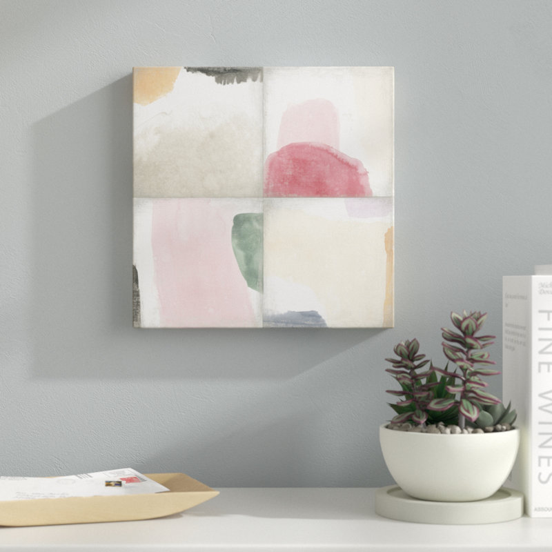 «Pastel Tile III», peinture sur toile tendue, H 12 po x l 12 po