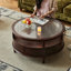 Table basse rétro avec plateau en verre