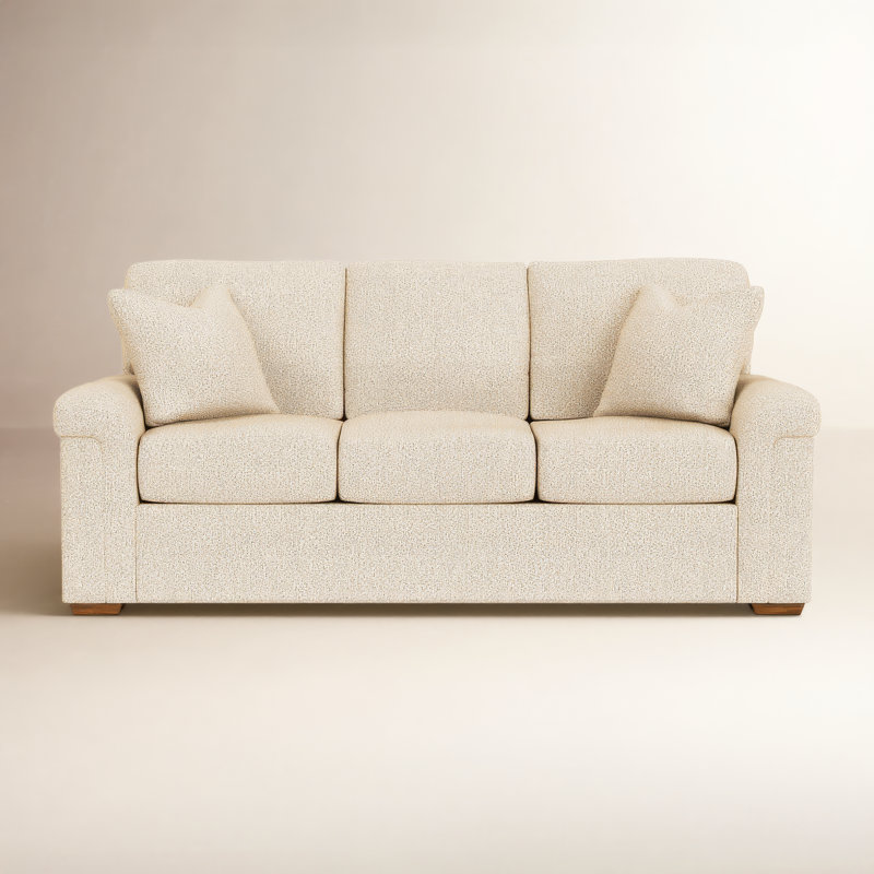 Canapé à accoudoirs roulés 86 po, Polypropylène beige / oléfine