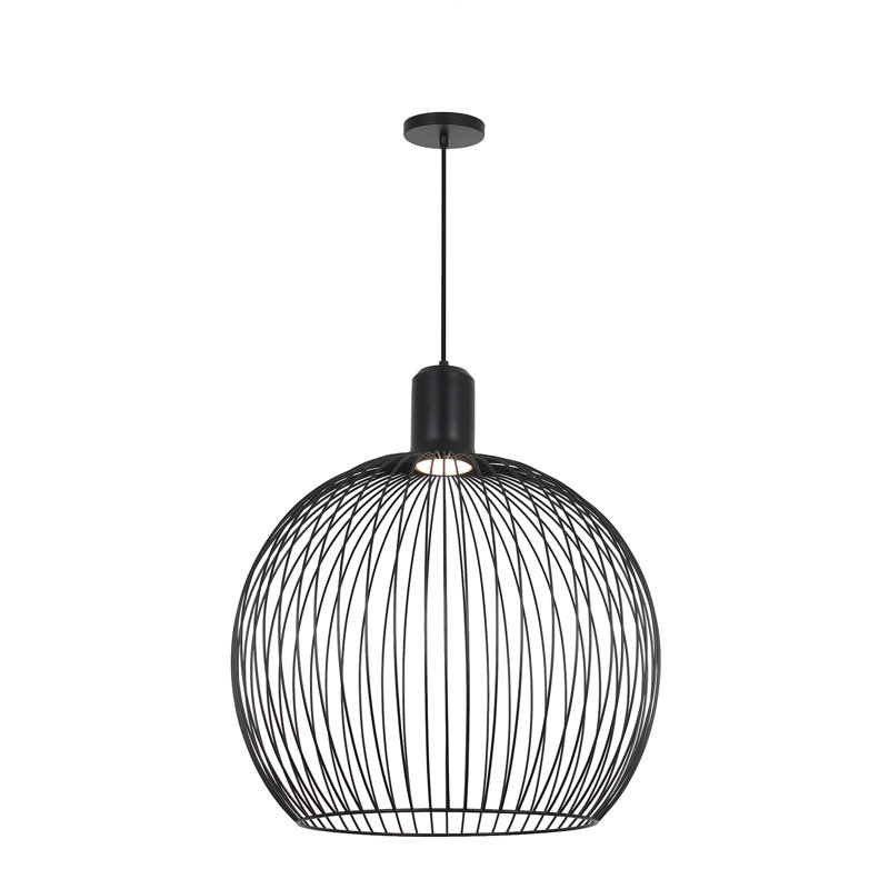 Luminaire suspendu cage sphérique à DEL Orland - noir mat - l 24 po x H 27 po, L 24 po x H 27 po