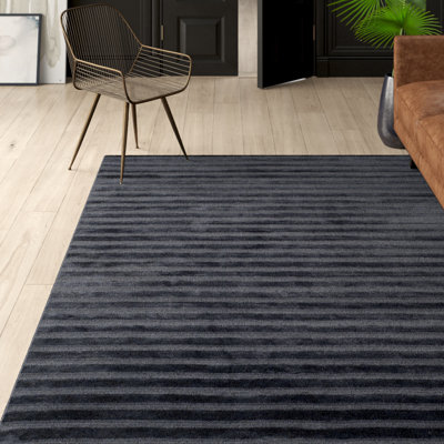 Mcelroy Striped Hand-Knotted Navy/Blue Area Rug
