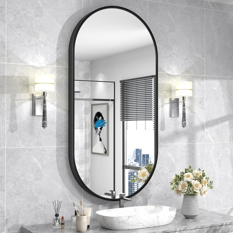 Miroir mural Amara, 48 po x 24 po, Or brossé
