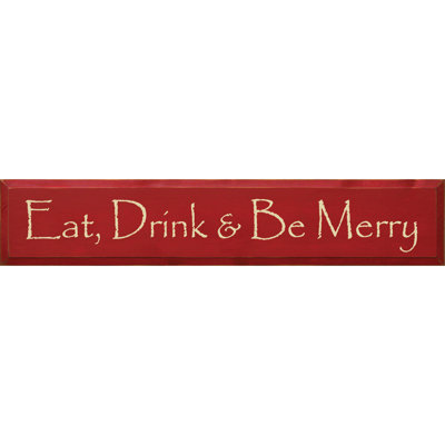 « manger, boisson, & be merry », plaque d’art textuel