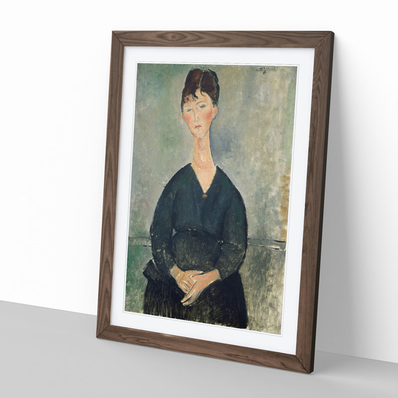 Cafe Singer by Amedeo Modigliani - Picture Frame Painting, 65cm H x 48cm W x 2cm D, Walnut Framed