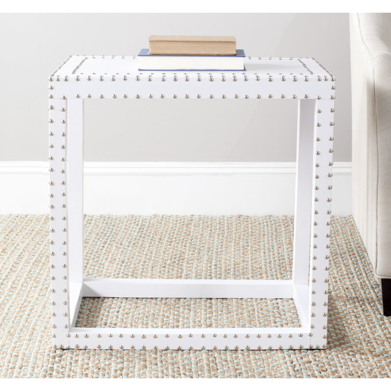 Nara End Table, White Crocodile