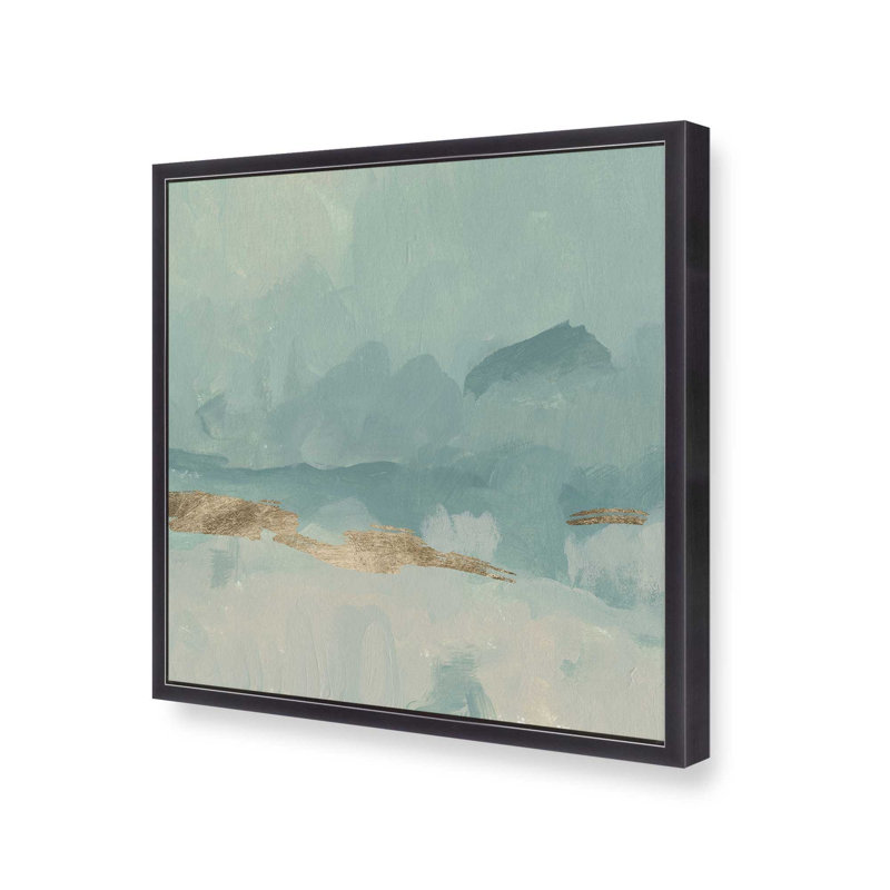 Impression sur toile dans un cadre doré, H 13,75 po x l 13,75 po, Cadre de coin ouvert en zinc patiné