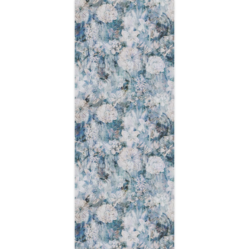 Fleur bleue artistique abstraite, L 120 po x l 48 po