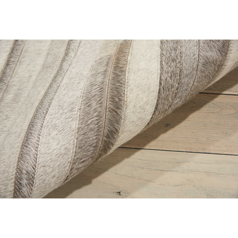 Prairie Cowhide Striped Indoor Rug, Rectangle 2'3" x 3'