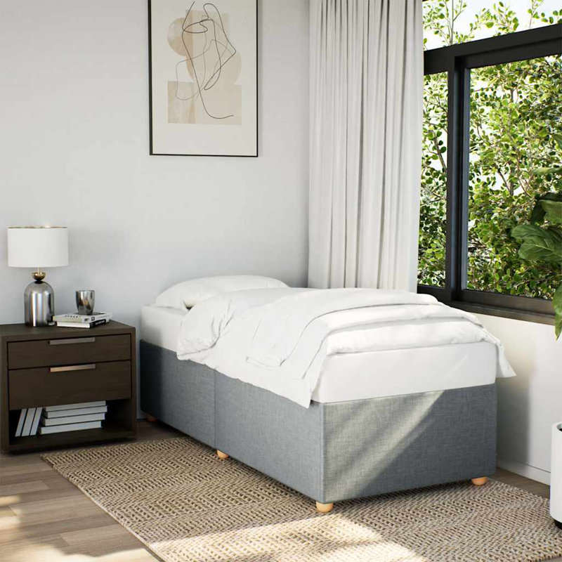 Structure de lit Ebern Designs sans matelas gris foncé TG, Gris clair, Très grand simple