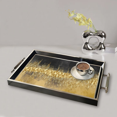 Elegant Glass Tray, 19.7 x 11.4 x 1.4 inches | 100% Durable Glass Construction | Easy to Clean with Damp Cloth | Ideal for Serving, Decorative Display, and Organizing | Stylish Addition to Home Décor