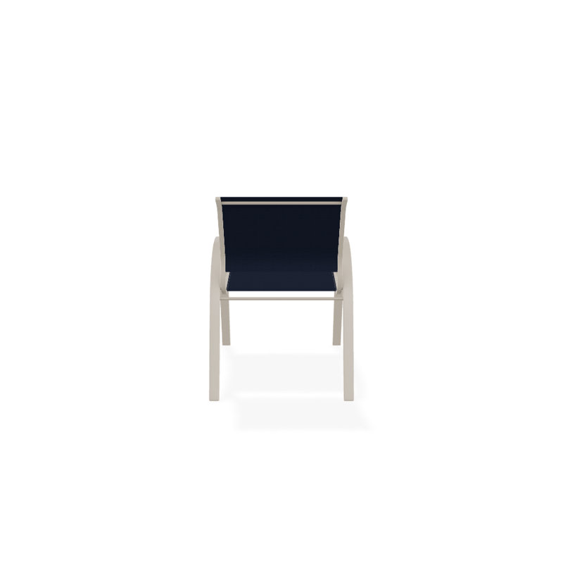 Aruba 1 Outdoor Dining Armchair, Textured Desert, Navy 13D Sunbrella®