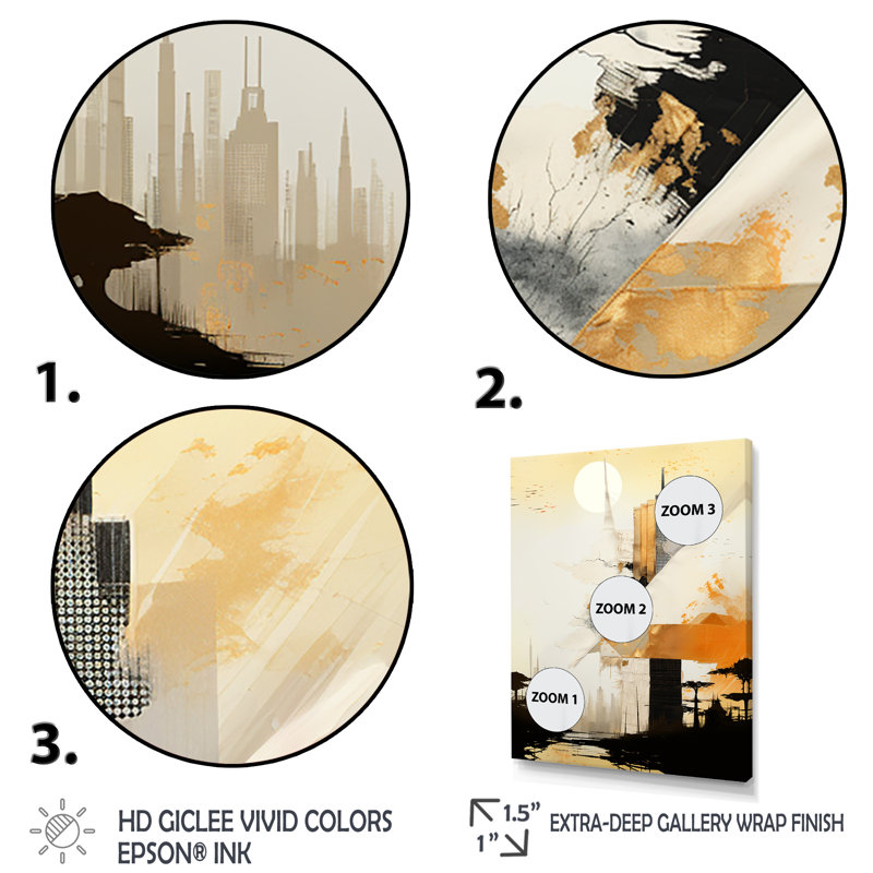 «Grey Sunset Collage II - Abstract Collages», art mural, Cadre flottant noir, H 20 po x l 12 po x P 1 po