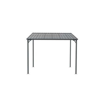 8 ft. x 10 ft. Wall-Mounted Metal Hardtop Pergola